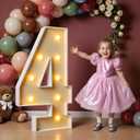 imprsv 3FT Light Up Numbers, Marquee Numbers 4 for Birthday and Anniversary Party Decorations, Large Light Up 4, Pre-Cut Foam Board Kit