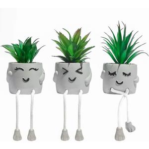 OLEEK small fake plants office decor - fake succulents plants artificial for desk decor - fake plant office decorations for work - office decor for women - office plants cubicle accessories room decor (collection A (set of 3))