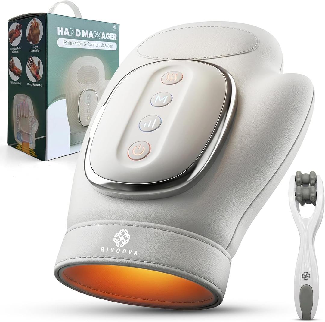 Cordless Hand Massager with Heat and Compression, Hand Massager for Arthritis and Carpal Tunnel Massager, Hand and Wrist Massager, Left/Right Fit – Gift for Women and Men