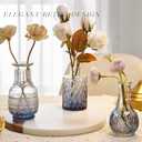 Glass Bud Vase Set of 16, Small Flower Vases, Glass Vases for Centerpieces, Vintage Home Table Decorations Bud Vases (16 Pcs, Blue)