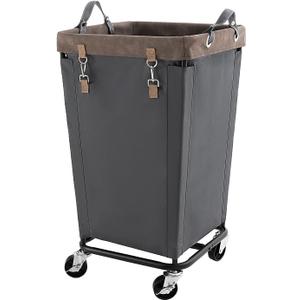 StorageWorks 160L Laundry Basket with Wheels, Large Rolling Hampers for Clothing Organizer, Dirty Clothes Basket for Hotel, Home, Closet, Dorm, Grey
