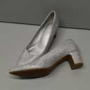 mysoft Women's Pointed Toe Pumps 2 Inch Chunky Block Low Heels Dressy Shoes Slip On Pumps Silver 10