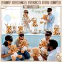 4sets/40pack Baby Shower Game & Prizes - 4 Set Blindfolded Diaper Changing Baby Shower Games and 4 Set Game Prizes for Winners Include Cutting Board Plush Bear Diaper Blindfold Knives Fork Spoon Towel