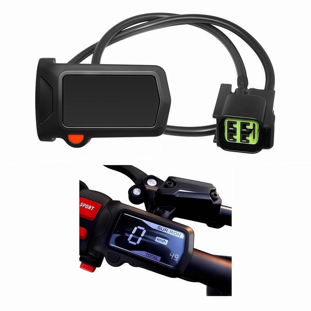 Digital Speedometer Dashboard Gauge Cluster for Sur Ron Light Bee X/S Electric Dirt Bike - Plug-and-Play Replacement LCD Display with Odometer and Speed Readout