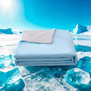 Cooling Blanket for Hot Sleepers & Night Sweats – Lightweight Breathable Summer Comforter, Double-Sided Cool Fabric, Queen Size, Gray/Blue