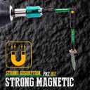 PH2 Long Phillips Screwdriver Bit Set 12 Pack Mixed Length Phillips Impact Driver Bits with High Magnetic Bit Holder, S2 Steel, 1"/2"/4"/6" Magnetic Driver Bits