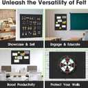 Large Cork Board Felt Wall Tiles, 47"x35" 12 Pack Felt Bulletin Board Pin Board with 48 Safe Removable Adhesive Tabs, 60 Push Pins, Alternative Cork Board for Walls Home Office (Black)