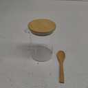 Glass Sugar Container with Spoon - 1 Pack 15oz Glass Jars with Bamboo Lid and Spoon, Bamboo Lid Storage Jar Containers for Coffee Beans, Spice, Brown Sugar, Tea, Flour, Nuts, Candy, Salts and More