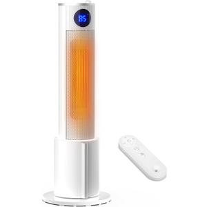 Space Heater with Humidifier - Portable Tower Heaters for Indoor Use, Remote, Adjustable Thermostat, 3 Heat Modes, Multiple Safety Protection, 12H Timer, Quiet Electric Heater for Bedroom