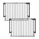Cumbor 2 Pack 29.2-43" No Bottom Bar Baby Gate for Stairs, 2-in-1 Auto Close Dog Gate Indoor, Hardware Mounted Pet Gate for Doorways with Large Walk Thru Door, Child-Proof Safety Gate for Kids (Black)