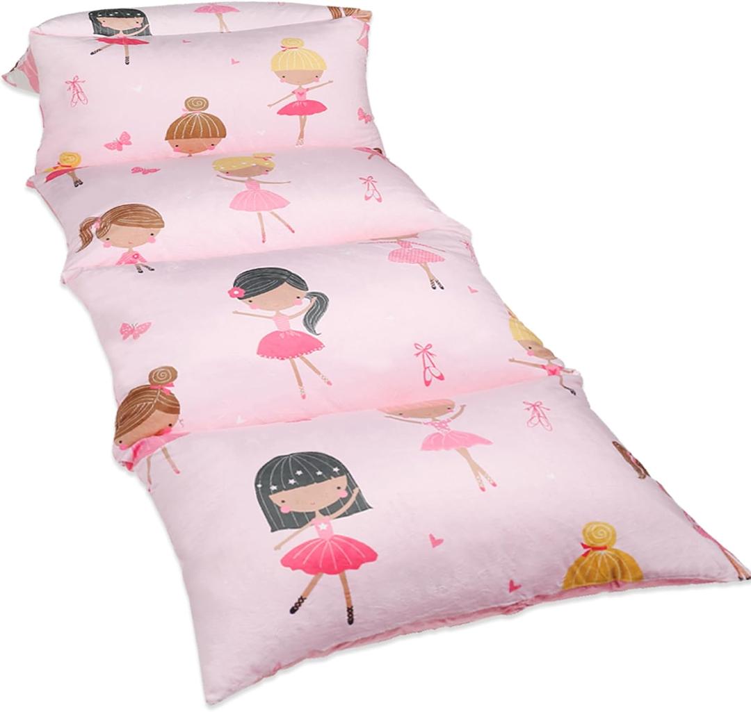 Butterfly Craze Floor Pillow Case - Lounger Support & Guest Bed Setup - Machine Washable Cover for Studio Apartment Essentials - Adjustable Floor Seating for Kids & Adults - Queen, Pink Ballerina