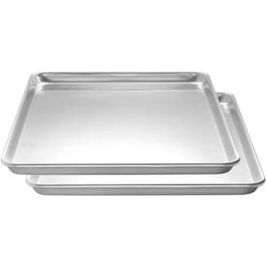 Commercial Bakeware, Aluminum 18-Gauge Medium Duty Full-Size Sheet Pan, 2-Pack (31H-042) (18"x26" Medium Duty)
