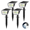 Linkind Solar Lights Outdoor Waterproof IP67, 3000K/6500K Solar Motion Sensor Lights with 6 Modes, 60 LEDs Solar Powered Spot Lights Outside Landscape Lighting for Garden Yard Pathway, 4 Pack