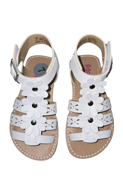 Toddler Girls White Flower Gladiator Sandals 1M