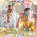 8Pcs Easter Crafts Wooden House with 12 Paint, Easter Arts and Crafts for Boys Girls Ages 3 4 5 6 7 8 12 Years Old, Adults DIY Easter Painting Crafts Kit Activities Bulk Supplies with Easter Egg Bunny