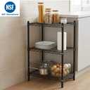 APLSS 14" D x 48" W x 34" H Black Heavy Duty Wire Shelving with 3 Tier Shelves, NSF Certified, Height Adjustable, Wet&Dry Environments, for Kitchen Garage Walk-in Cooler, 800lbs Per Shelf