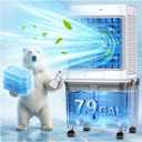 2600 CFM Swamp Cooler, 8Gal/30L Portable Air Conditioners, Evaporative Air Cooler with Remote, 120° Oscillation, 7H Timer, 4 Ice Packs, Cooling Fan That Blows Cold Air for Bedroom/Garage/Patio/Office
