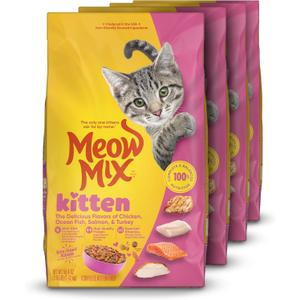 Meow Mix Kitten Lil Nibbles Dry Cat Food for Kittens, 3.15 Pound Bag (Case of 4)