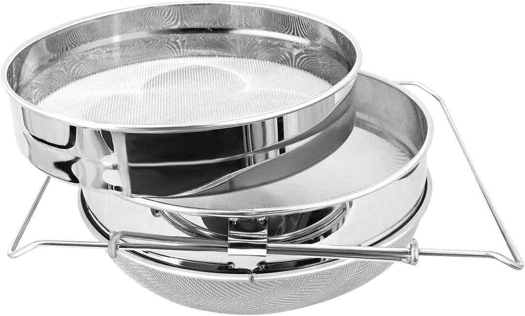 Stainless Steel Honey Strainer, Double Sieve Honey Filter, Honey Extractor Equipment for 5 Gallon Bucket Honey,Beekeeping Equipment Tools