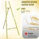 57" Heavy Duty Gold Easel Stand for Wedding Signs Holds up to 50 lbs Metal Floor Easel for Welcome Sign, Seating Chart, Art & Mirrors Quick 5-Min Assembly, Adjustable Display Stand