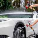 FANHAO Fireman Style Garden Hose Nozzle, Heavy Duty All-Metal Fire Water Nozzle with 9 Spray Patterns, High Power Hose Sprayer Nozzle with Lever Control for Car Washing, Garden & Pets Showering
