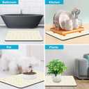 3 x Bath Mat Super Absorbent Bathmat Bathroom Floor Mat Non Slip Bathroom Mat Quick Dry Bath Rug Easy to Clean 2417 (1'6" x 2' (Rectangular), Golden)