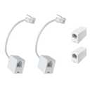 (Pack of 4 A Pair of Converter Adapters for RJ11 Male to RJ45 Female) & 2 In-Line Couplers
