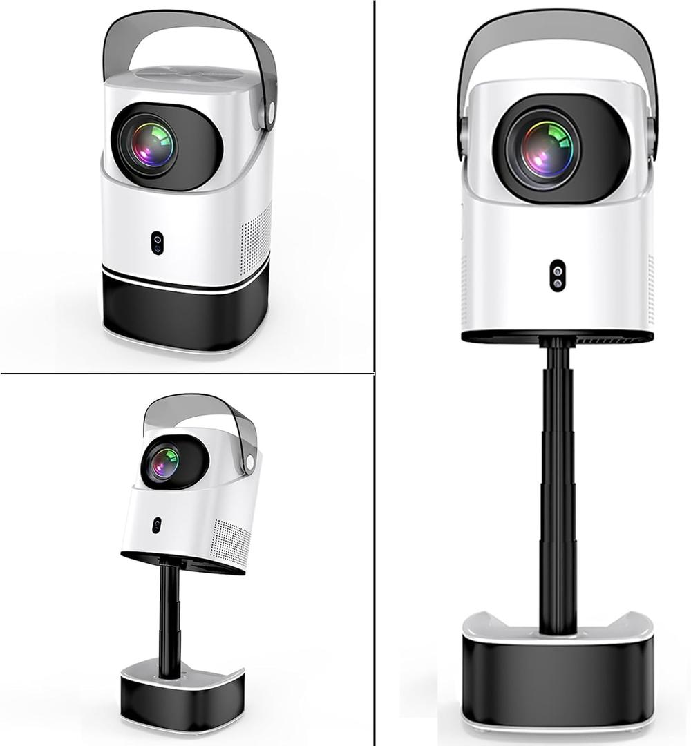 [29" Foldable stand] Portable Projector with WIFI and Bluetooth, Outdoor Movie Projector with Native 1080P, 600 ANSI, Electric Focus, Auto keytone, Dolby Audio, Smart Projector with Built in APPS