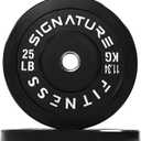 Olympic Bumper Plates, 2" Weight Plates for Strength Training & Weightlifting, Pairs, Sets or Sets with 7FT Barbell, Multiple Options 2x25 