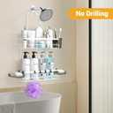 AKTECKE Shower Caddy Hanging Bathroom Organizer: Rustproof Shelf for Inside Shower - No Drilling Racks Over Showerhead - Bath Shelves for Shampoo Soap