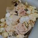 Ling's moment 2pcs Wedding Flowers Garland Artificial Floral Swag Arch Decorations Greenery Arrangements White & Beige Ceremony Reception Garden Easel Wall Entryway Outdoor Board (NOT Include Sign)