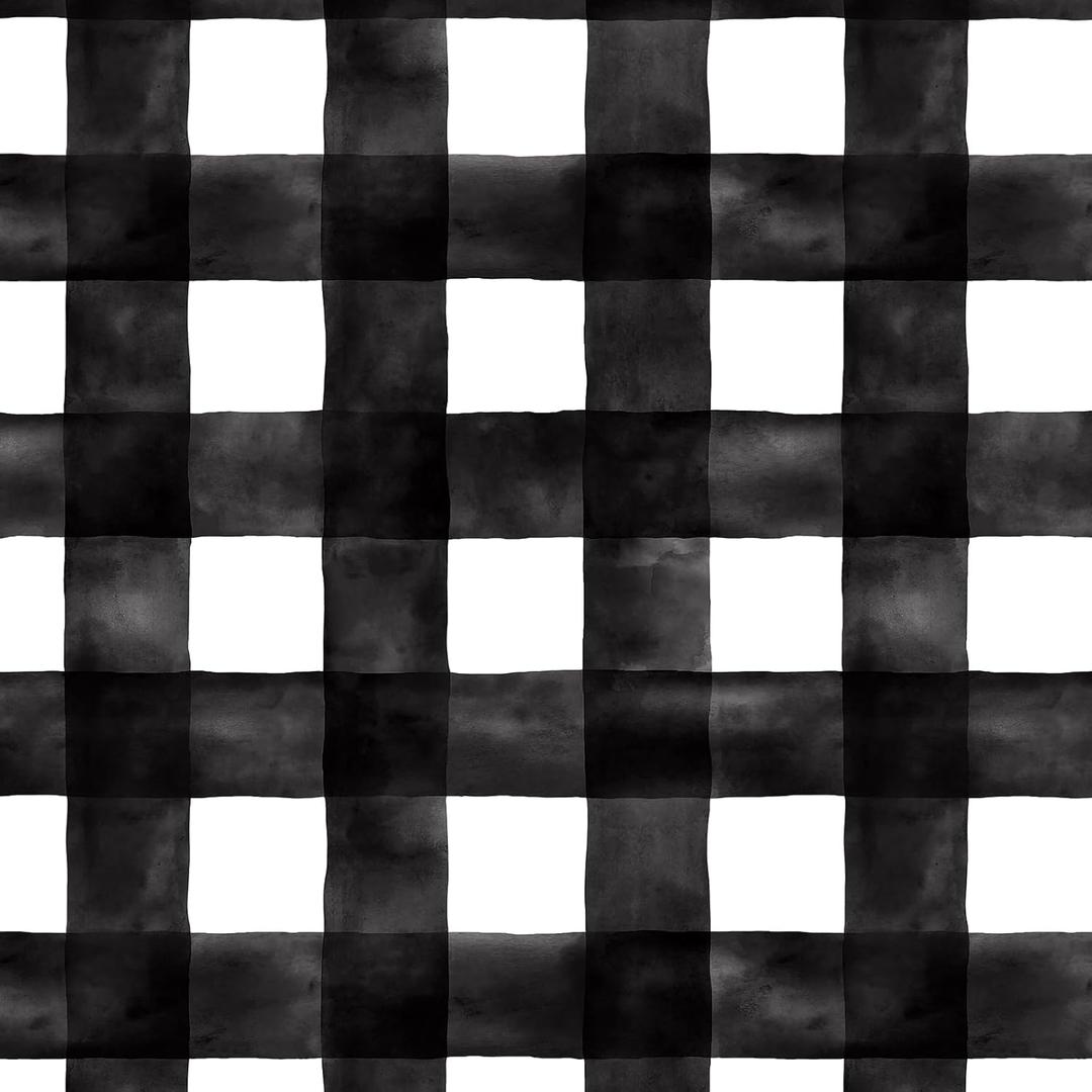 5 x Black and White Checkered Peel and Stick Wallpaper Modern Gingham Wall Paper Plaid Removable Contact Paper Self Adhesive Wallpapers for Bedroom Bathroom Shelf Liner Vinyl 17.3" x 78.7"