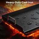 25" x 16" Cast Iron Flat Top Griddle - 23lb Heavy Duty - Oil Coating Non-Toxic - High Sidewalls Universal Grill Insert Fits Gas/Charcoal/Electric Grills for Weber Charbroil Nexgrill