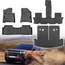 for 2024 2025 2026 Hyundai Santa Fe Floor Mats 3 Rows and Trunk Cargo Mat with Backrest Mat All Weather TPE for Hyundai Santa Fe Accessories (Fit Hybrid and Fuel) (Full Set)