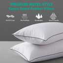 APSMILE Organic Feather Down Pillows Set of 2, Queen Size Bed Pillows for Sleeping with 100% Cotton Cover, 3-Chamber Hybrid Feather Down Core Pillow Surrounded by Polyester for Cushions 20x30 Inches