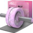 VINSGUIR Ab Roller Wheel, Abs & Core Workout Equipment for Home Gym with Knee Pad Accessories, Abdominal Wheel for Full-body Strength Training (Purple)