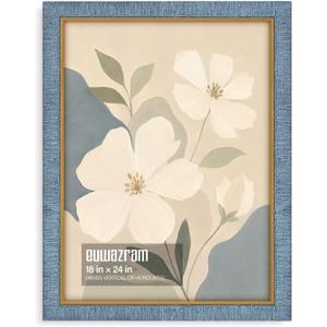Textured Slate Blue 18x24 Picture Frame with Gold Inner Trim