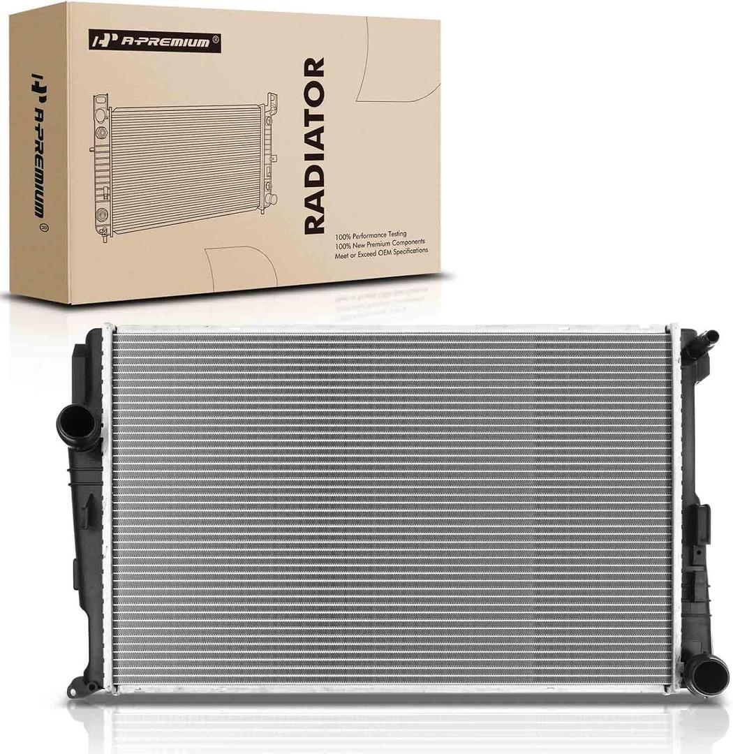 A-Premium Engine Coolant Radiator Assembly Compatible with BMW F25 F26 Series X3 2011-2017, X4 2015-2018, 2.0L 3.0L
