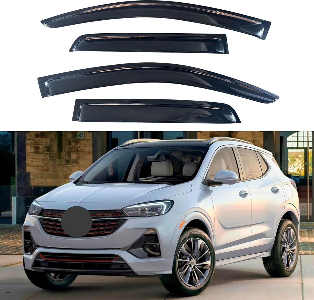 IG Window Visors Fit for 2014-2022 Chevrolet/Chevy Trax, Out-Channel Rain Guards Vent Wind Deflectors 4PC, Car Accessories for 2013-2022 Buick Encore (Does Not Fit Encore GX)