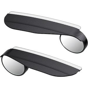2PCS Car Blind Spot Mirrors, 2-in-1 Rain Eyebrow Reversing Side Rearview Mirror, 360 Adjustable Reflective Protective Cover, Universal for Most Cars