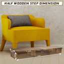 39IN Long Wooden Step Stool for Elderly, Half Wooden Riser Step Stool for High Bed, Bathroom, Kitchen and Living Room, 400LBs Loading(39.0" L*11.5" W*4.6" H)