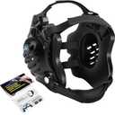 Wrestling Headgear, Head Gear for Men and Youth with Chin Cup, Dual-Layer Ear Guard for MMA, BJJ (for Users Age 10+) (Black Headgear & Black Strap)