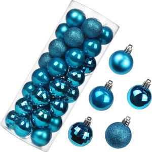 1.57" Christmas Ball Ornaments Shatterproof Blue Christmas Ornaments Set 40 Pcs Blue Ornament for Xmas Tree Halloween Holiday Wedding Party Decoration