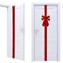 1PC Christmas Cabinet Door Ribbon Bow Large Red Bow Christmas Wreath Bow Christmas Tree Bow Festival Wrapping Decorations for Christmas Tree Fireplace Home Front Door Party Supplies, Red Velvet