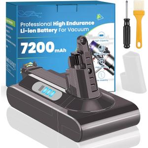 Designed Replacement Battery for Dyson V10, 7200mAh High Capacity 25.2V Li-ion Battery Compatible with Dyson V10 Fluffy/Animal/Motorhead/Absolute/SV12 Cordless Stick Vacuum Cleaner(Not Fit SV10)