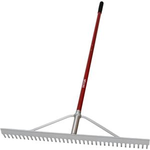 KYLIN 36 Inch / 36 Tines Aluminum Landscape Rake with 66 Inch Extra-Long Handle, Versatile Rake for Lawn Care,Loosening Soil, Weeding, Leveling Gravel, Beach Sand - Lighweight & Rust Proof