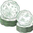 Mumufy 100 Pack Sage Green Floral Paper Plates 9" & 7" Vintage Disposable Wildflower Dessert Plates Green Toile Flower Dinner Tableware for Wedding Birthday Bridal Garden Spring Tea Party Supplies