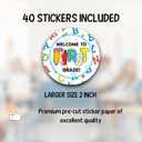 4 x Back to School Alphabet Stickers  Colorful Welcome Stickers for a New School Year, 40 Pieces for Classroom Decor, School Events, and Learning Motivation