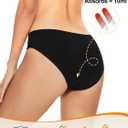 OVRUNS Period Swimwear Bikini Menstrual Leakproof Swim Bottoms Waterproof UV 50+ Light Flow for Teens Girls Women (Black, XS)