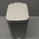 Feisco Small Trash Can with Lid,Small Bathroom Trash Can with Foot Pedal and Press Type Lid,Slim Step-On Trash Bin Wastebasket Garbage Can for Kitchen,Bathroom Office, Bedroom (White, 2.6 Gallon)